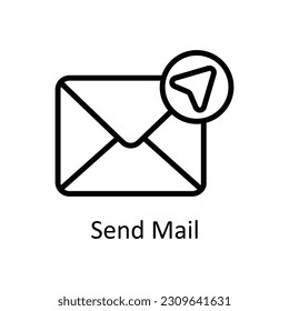 Send Mail Vector  outline Icon Design illustration. Seo and web Symbol on White background EPS 10 File
