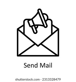 Send Mail Vector    outline  Icon Design illustration. Digital Marketing  Symbol on White background EPS 10 File
