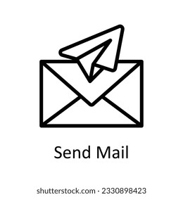 Ilustración de diseño de iconos de contorno del vector de correo. Símbolo de interfaz de usuario en fondo blanco archivo EPS 10