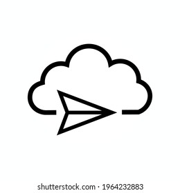 send message cloud black icon in flat style isolated. Vector Symbol illustration.