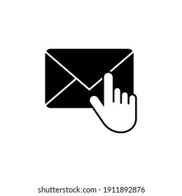 send message, contact us icon   in solid black flat shape glyph icon, isolated on white background 