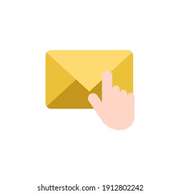 enviar mensaje, contacta con nosotros icono en color, aislado en fondo blanco 