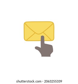 send message, contact us icon in color icon, isolated on white background 