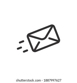 Send message, email line icon for web template and app. Vector illustration design on white background. EPS 10
