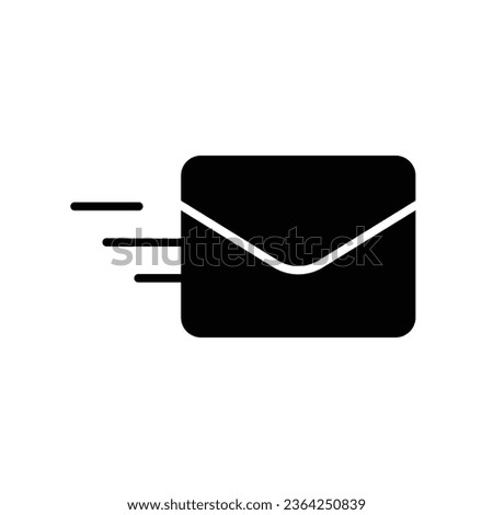 Send message Glyph icon. Sending a message with envelope logo for mail symbol, send letter. Flat or solid style for website and application. Vector illustration. Design on white background. EPS 10