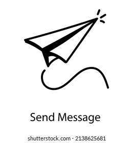 Send message hand drawn editable vector design 

