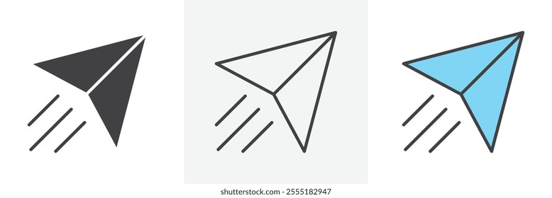 send Message icon collection in black and colored style.