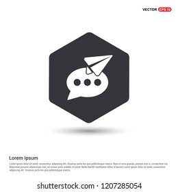 Send Message Icon Hexa White Background icon template - Free vector icon