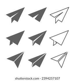 Enviar icono de mensaje aislado en gráfico de vectores en blanco y negro