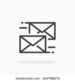 Enviar icono de mensaje en estilo de línea. Para su diseño, logotipo. Ilustración vectorial. Trazo editable.