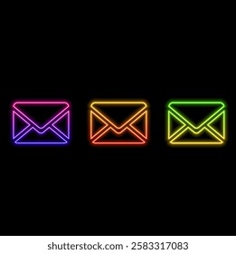
Send the message icon. neon style..