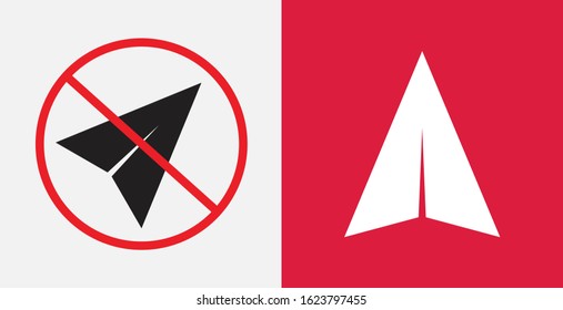Send message icon & no send message icons set, paper plane icon sign symbol. Paper Airplane icon.   No icon. Forbidden sign. Prohibition sign