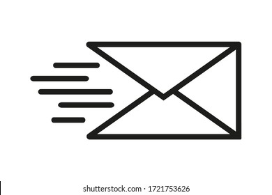 Send message icon on white background. Vector