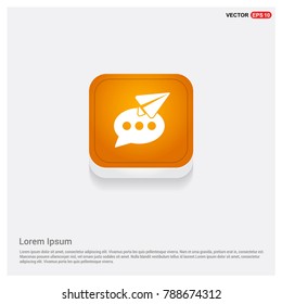 Send Message Icon Orange Abstract Web Button