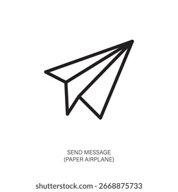 Send Message Icon Paper Airplane Symbol for Communication