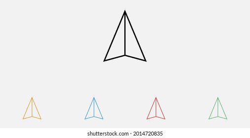 Send message icon, paper plane icon sign symbol. Paper Airplane icon. Set of colorful flat design icons 