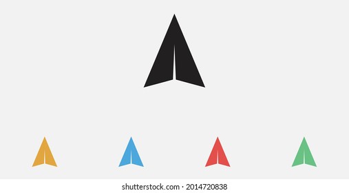 Send message icon, paper plane icon sign symbol. Paper Airplane icon. Set of colorful flat design icons 
