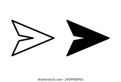 Send message icon, Paper Plane sign vector for web site Computer and mobile app