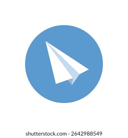 Send message icon. Paper plane symbol. Vector illustration isolated. EPS 10 .