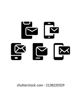Send Message Icon Set Vector Symbol Design Illustration