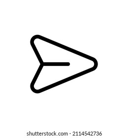 Senden Sie ein Nachrichtensymbol. Zeichentrickgrafik teilen. Pfeil-Symbol senden. Symbol für direkte Massage. Einfache dünne Linie, Umrissvektor von Web-Icons für UI und UX, Website oder mobile Anwendung.