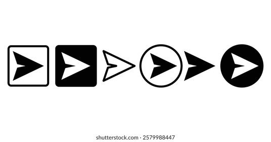 send message icon symbol sign vector design black white color simple flat illustration sets