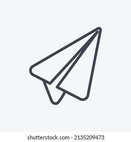 Send message Icon in trendy line style isolated on soft blue background