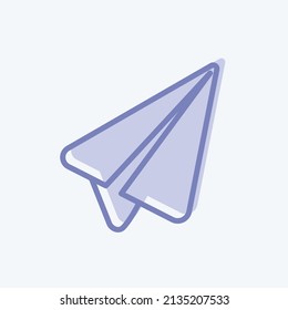 Send message Icon in trendy two tone style isolated on soft blue background