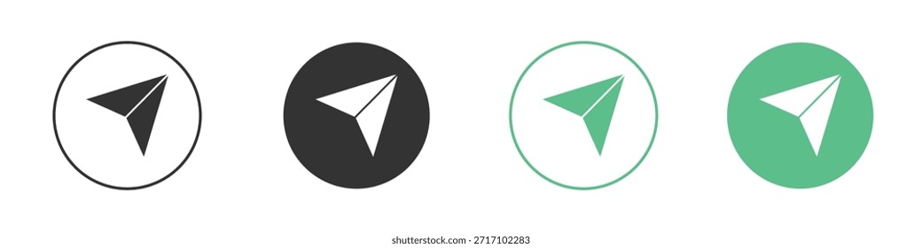 Enviar Mensaje Iconos, Línea y Silueta Icono Set.