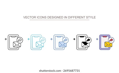Enviar Mensaje Los iconos fijan diverso stock del Vector del estilo con el fondo blanco