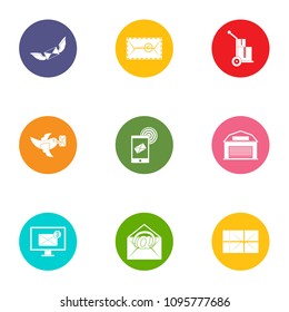 Send the message icons set. Flat set of 9 send the message vector icons for web isolated on white background