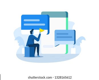 send message illustration for web and apps