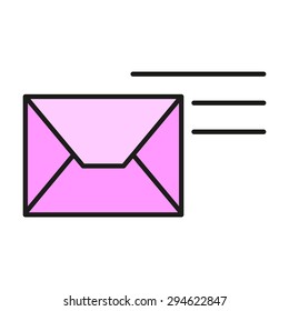 to send message, letter, e-mail, SMS, email, mail, data, Color icon