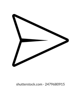 Send message line icon isolated. Paper plane symbol.