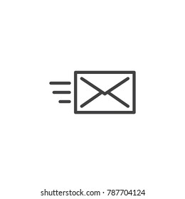Send message line icon, outline vector sign, linear style pictogram isolated on white. Symbol, logo illustration. Editable stroke