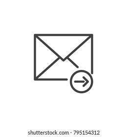 Send message line icon, outline vector sign, linear style pictogram isolated on white. Email letter sending symbol, logo illustration. Editable stroke