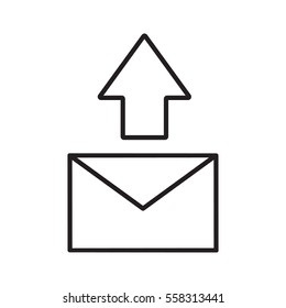 Send message linear icon. Email letter thin line illustration. Send sms contour symbol. Vector isolated outline drawing