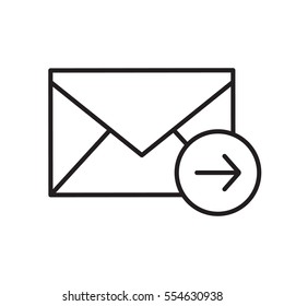 Send message linear icon. Thin line illustration. Email letter contour symbol. Vector isolated outline drawing