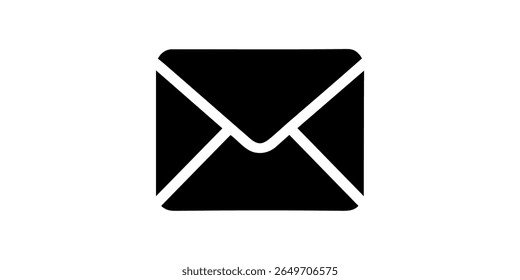 Ícone de linha de email de envio de mensagem. Botões de interface da newsletter. Ícone de email de envelope. Vetor de contorno de carta de email fechado. Pictograma de e-mail mínimo plano em fundo branco. Comunicação, Mensagens, Social