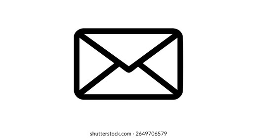 Send message mail line icon. Newsletter interface buttons. Envelope mail icon. Closed email letter outline vector. Flat minimal e-mail pictogram on white background. Communication, Messaging, Social