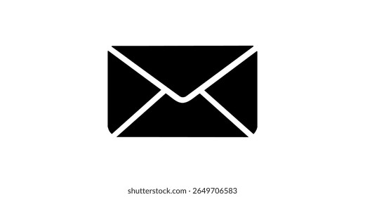 Ícone de linha de email de envio de mensagem. Botões de interface da newsletter. Ícone de email de envelope. Vetor de contorno de carta de email fechado. Pictograma de e-mail mínimo plano em fundo branco. Comunicação, Mensagens, Social