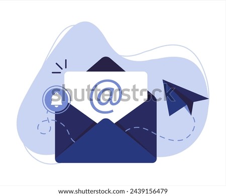 send message, newsletters, email subscription pop up permission concept illustration flat design vector eps10. modern graphic element for landing page, empty state ui, infographic, vector illustration