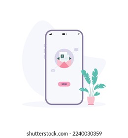 send message online concept vector illustration mobile application
