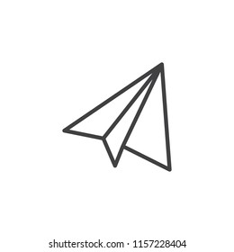 Send message outline icon. linear style sign for mobile concept and web design. Paper plane simple line vector icon. Symbol, logo illustration. Pixel perfect vector graphics