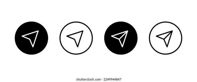Send message vector icon set. Messenger or chat symbol. Paper plane logo