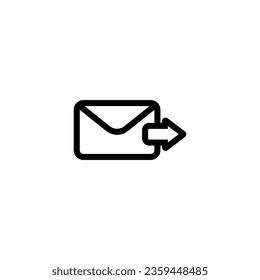 Enviar el vector de icono de línea de mensajes con plantilla de diseño de dirección de flecha e ilustración con trazo editable