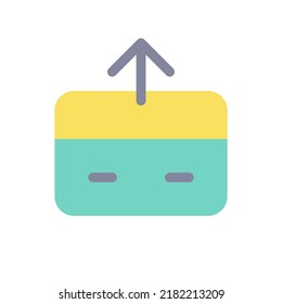 Send money flat color ui icon. Electronic funds transaction. Outgoing payment. Credit card. Simple filled element for mobile app. Colorful solid pictogram. Vector isolated RGB illustration