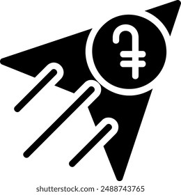 send money glyph icon illustration vector
