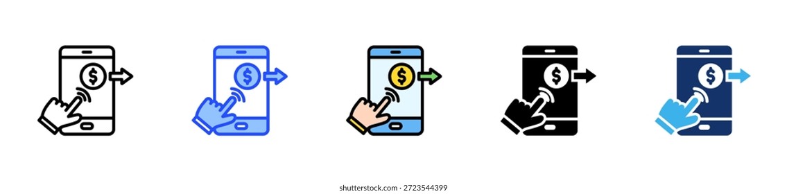 Send Money Icon Collection With Multiple Styles