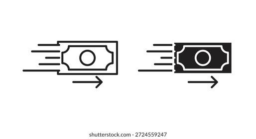 Send money icon in doodle and stroke style.